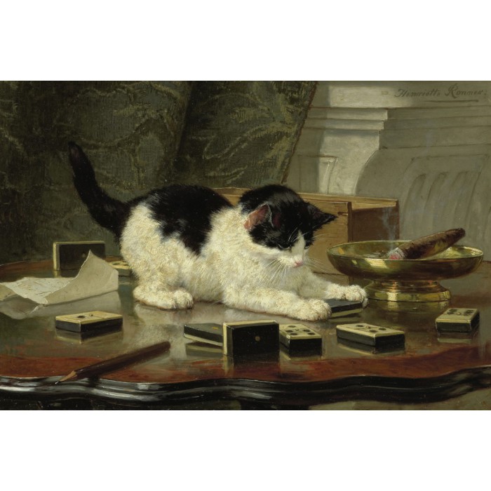 Puzzle  Grafika-F-30896 Henriette Ronner-Knip : Jeu de Chaton