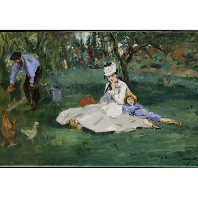 Puzzle Grafika-F-30905 Edouard Manet : La Famille Monet dans leur Jardin à Argenteuil, 1874