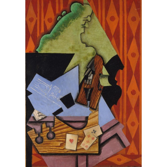 Puzzle  Grafika-F-30996 Juan Gris: Violon et Cartes à Jouer sur une Table, 1913