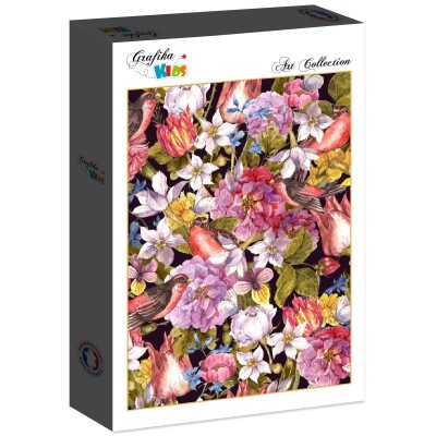 Puzzle Grafika-F-31111 Vintage Flowers and Birds