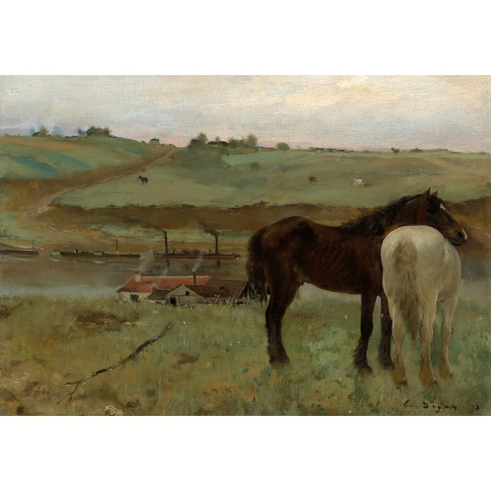 Puzzle  Grafika-F-31155 Edgar Degas : Chevaux dans un Pré, 1871