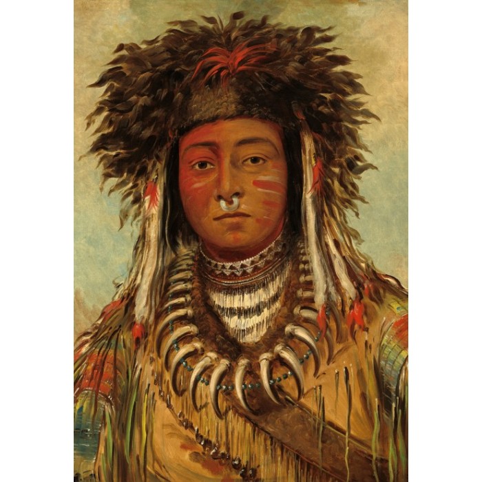 Puzzle  Grafika-F-31308 George Catlin : Chef Indien - Ojibbeway, 1843