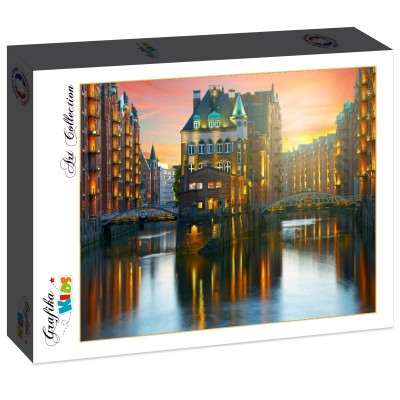 Puzzle Grafika-F-31430 Deutschland Edition - Hamburg, Alte Speicherstadt