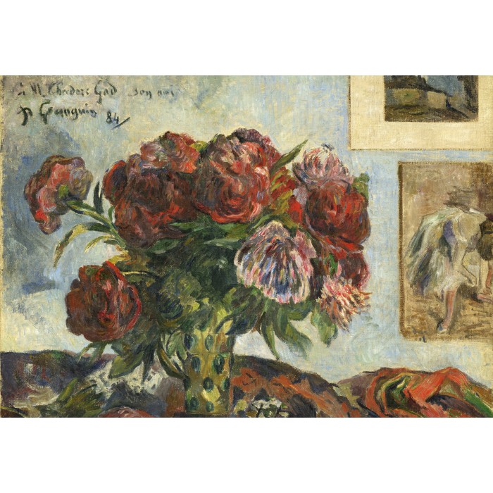 Puzzle  Grafika-F-31658 Paul Gauguin : Nature Morte avec Pivoines, 1884