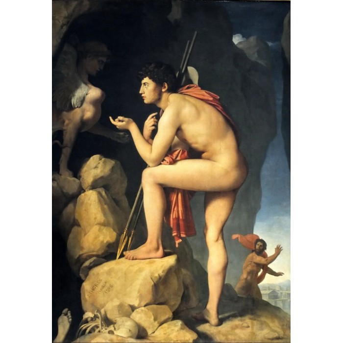 Puzzle  Grafika-F-31672 Jean-Auguste-Dominique Ingres : Oedipe explique l'énigme du sphinx, 1808