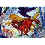 Puzzle  Grafika-F-31702 Sally Rich - Wolves in a Blue Wood