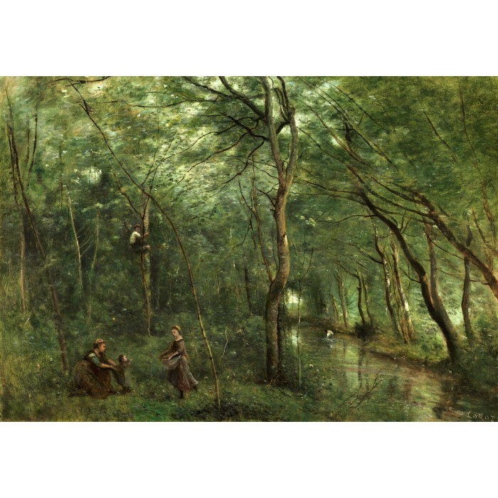 Puzzle  Grafika-F-31796 Jean-Baptiste-Camille Corot : Les Ramasseurs d'Anguille, 1860-1865