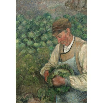 Puzzle Grafika-F-32121 Camille Pissarro : Le Jardinier - Vieux Paysan avec Chou, 1883-1895