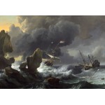Puzzle   Ludolf Backhuysen : Ships in Distress off a Rocky Coast, 1667