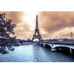 Puzzle   Pièces XXL - La Tour Eiffel par Temps de Pluie en Hiver