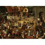 Puzzle  Grafika-02995-P Brueghel Pieter - Le Combat de Carnaval et Carême, 1559