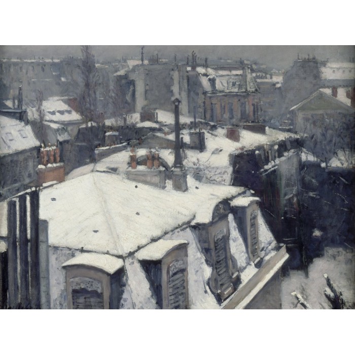 Puzzle Grafika-F-30110 Gustave Caillebotte : Vue de toits (Effet de neige), 1878-1879
