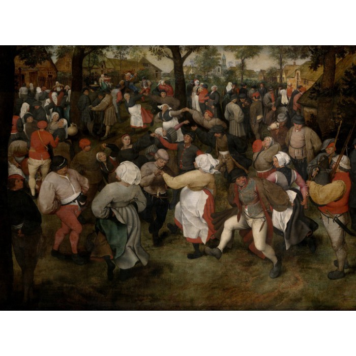 Puzzle  Grafika-F-30179 Brueghel Pieter : Danse des Paysans, 1566