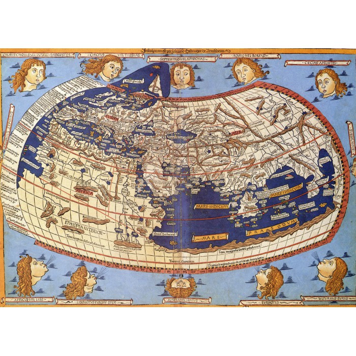 Puzzle Grafika-F-30242 Claudius Ptolemy: Carte du Monde, 1482