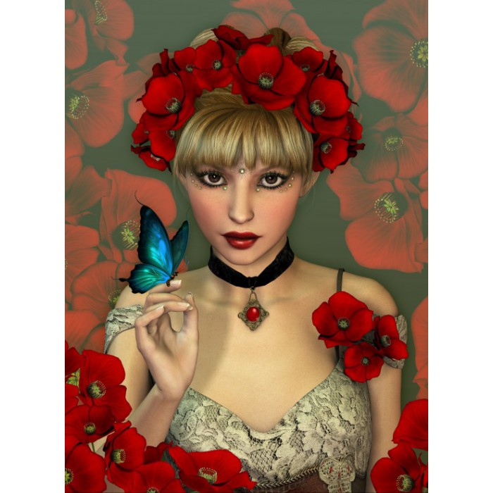 Puzzle Grafika-F-30301 La Femme et le Papillon