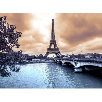 Puzzle Grafika-F-30313 La Tour Eiffel par Temps de Pluie en Hiver