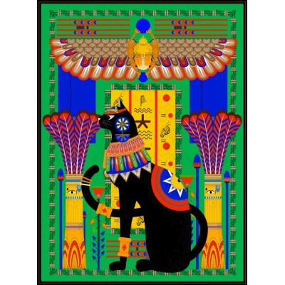 Puzzle Grafika-F-30409 Chat Egyptien - Vert