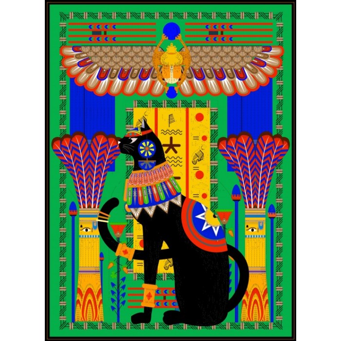 Puzzle  Grafika-F-30409 Chat Egyptien - Vert