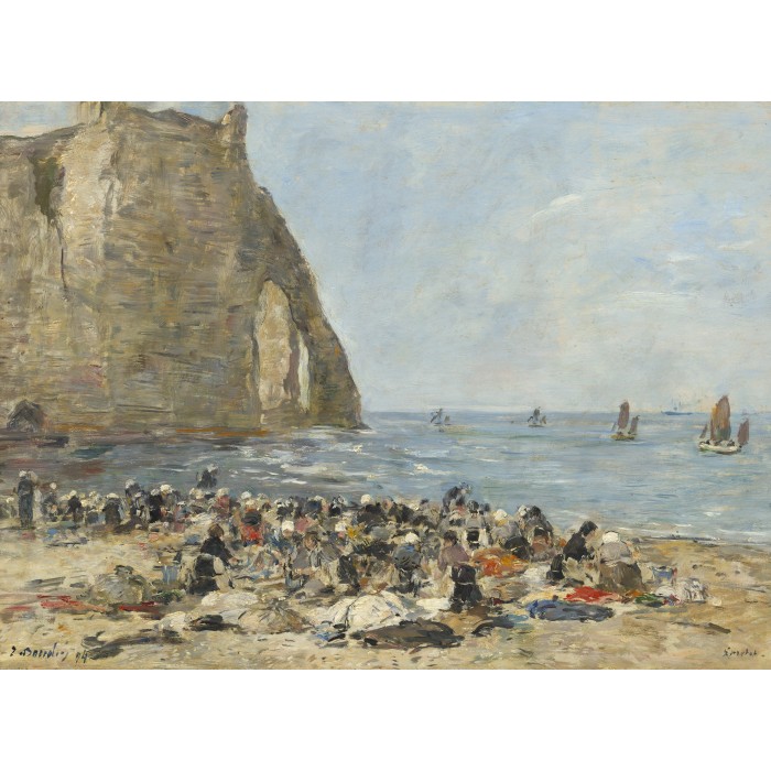 Eugène Boudin: Les Blanchisseuses de la Plage d'Etretat, 1894