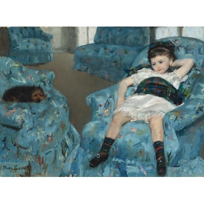 Puzzle Grafika-F-30535 Mary Cassatt : Petite Fille dans un Fauteuil Bleu, 1878