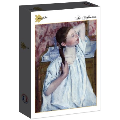 Puzzle Grafika-F-30537 Mary Cassatt : Jeune Fille Coiffant ses Cheveux, 1886