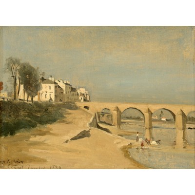 Puzzle Grafika-F-30544 Jean-Baptiste-Camille Corot : Pont sur la Saône à Mâcon, 1834