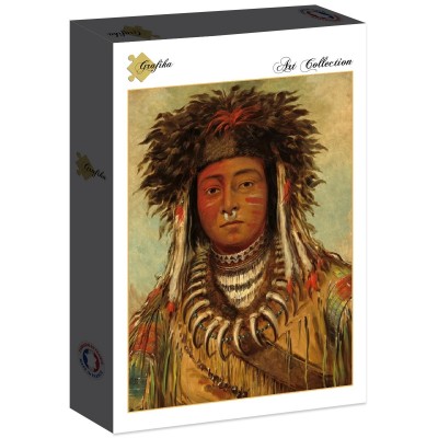 Puzzle Grafika-F-30625 George Catlin : Chef Indien - Ojibbeway, 1843