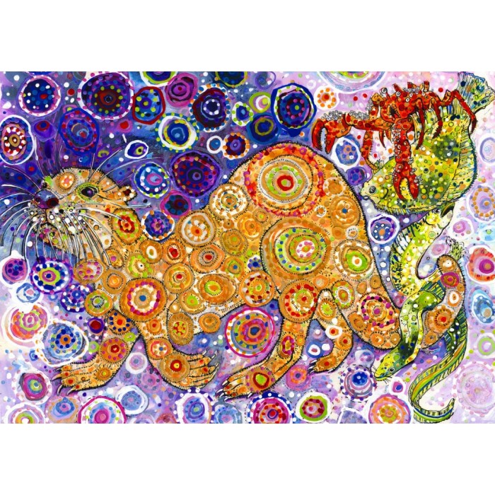 Puzzle Grafika-F-32222 Sally Rich - Otters Catch