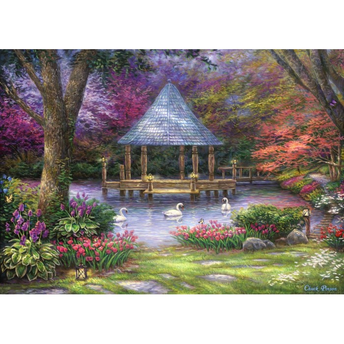 Puzzle  Grafika-F-32230 Chuck Pinson - Swan Pond