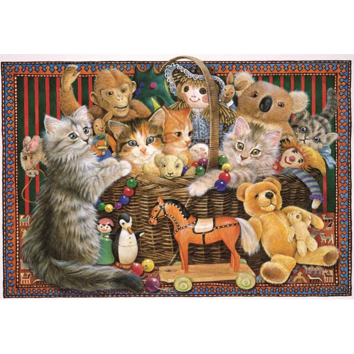 Puzzle  Grafika-F-32703 Cats in the Toy box