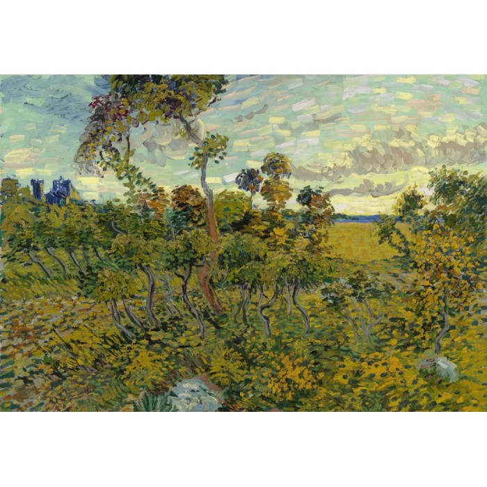 Puzzle Grafika-F-32755 Vincent Van Gogh - Coucher de Soleil à Montmajour, 1888