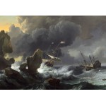 Puzzle  Grafika-F-32836 Ludolf Backhuysen : Ships in Distress off a Rocky Coast, 1667