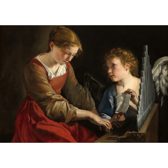 Puzzle  Grafika-F-32838 Orazio Gentileschi et Giovanni Lanfranco : Sainte Cecilia et un Ange, 1617/1618