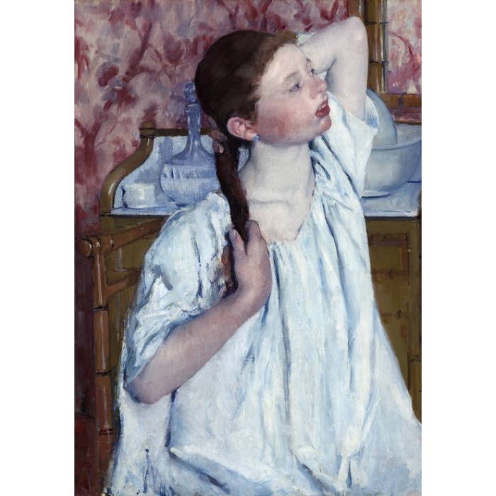 Puzzle  Grafika-F-32887 Mary Cassatt : Jeune Fille Coiffant ses Cheveux, 1886