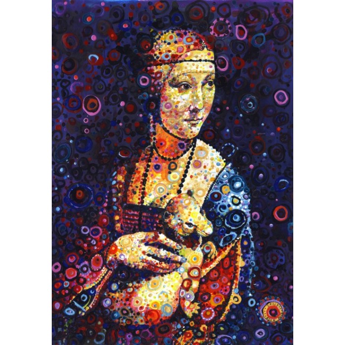 Puzzle  Grafika-F-33254 Leonardo da Vinci: Lady with an Ermine, by Sally Rich