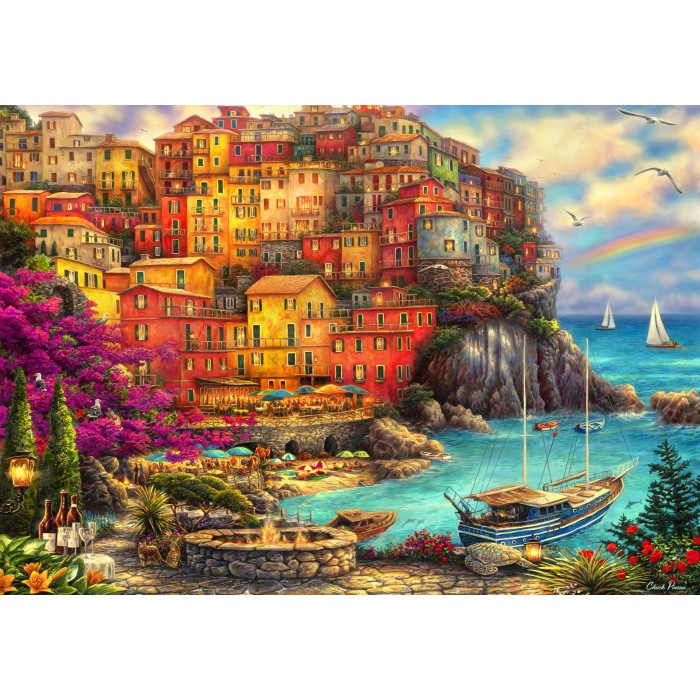 Puzzle Grafika-F-33275 Chuck Pinson - A Beautiful Day at Cinque Terre