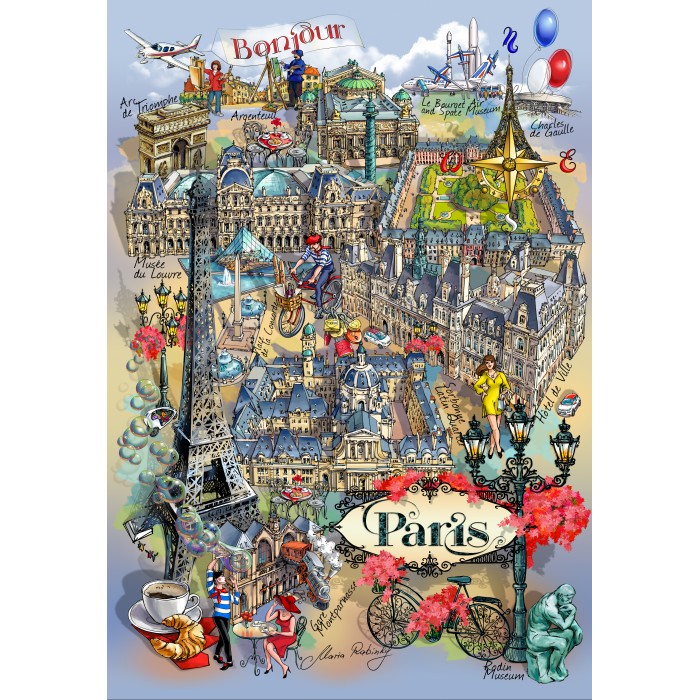 Puzzle  Grafika-F-33395 Paris Collage