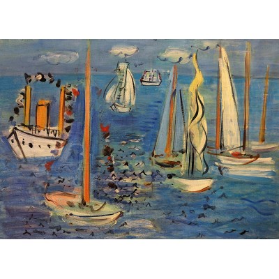 Puzzle Grafika-F-33409 Raoul Dufy - Bateaux Pavoisés, 1946