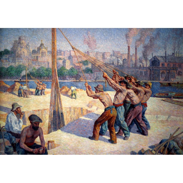 Puzzle  Grafika-F-33411 Maximilien Luce - Les Batteurs de Pieux, 1903