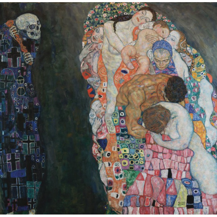 Puzzle  Grafika-F-33441 Gustav Klimt : La Vie et la Mort, 1916