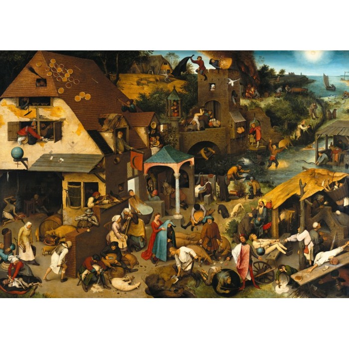 Puzzle  Grafika-F-33554 Brueghel Pieter : Proverbes Flamands, 1559