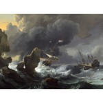 Puzzle   Ludolf Backhuysen : Ships in Distress off a Rocky Coast, 1667