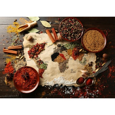 Puzzle Grafika-T-00145 Carte du Monde en Epices
