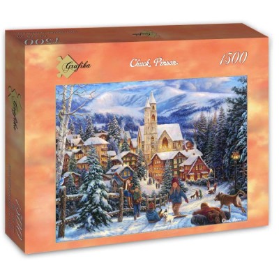 Puzzle Grafika-T-00723 Chuck Pinson - Sledding To Town