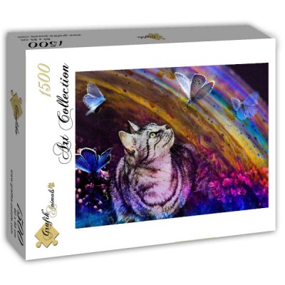 Puzzle Grafika-T-00856 Le Chat et les Papillons