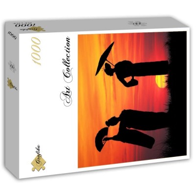 Puzzle Grafika-T-02257 Geishas au Soleil Couchant
