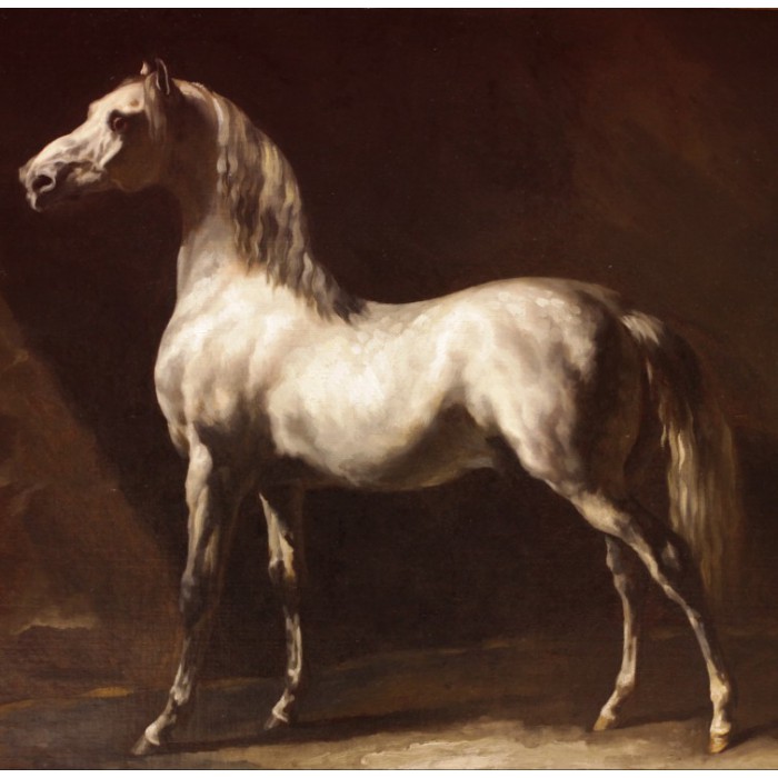 Puzzle   Théodore Géricault : Cheval Arabe Gris-Blanc