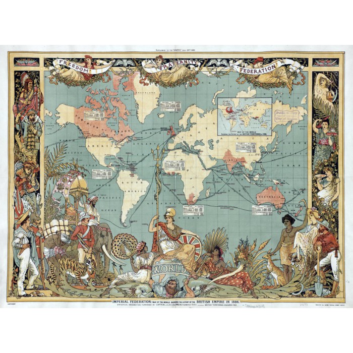 Puzzle   Walter Crane : L'Empire Britannique en 1886