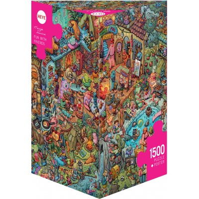 Puzzle Heye-29929 Boite Triangulaire - Fun with Friends