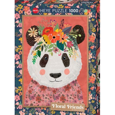 Puzzle Heye-29954 Floral Friends - Cuddly Panda